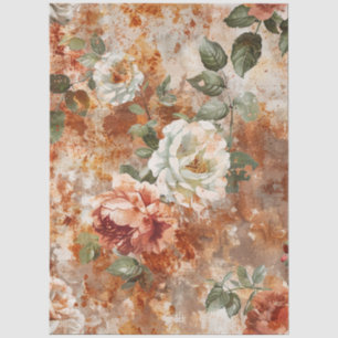 Elegant Vintage Victorian Rustic Floral Decoupage  Tissue Paper