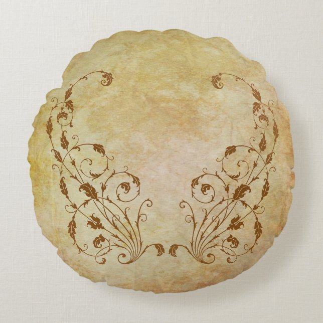 Elegant, Vintage, Victorian Steampunk Round Cushion (Front)