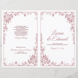 Elegant Vintage Vines Wedding Programs Dusty Rose