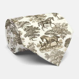 Elegant Vintage Vintage Horses Country Toile Tie