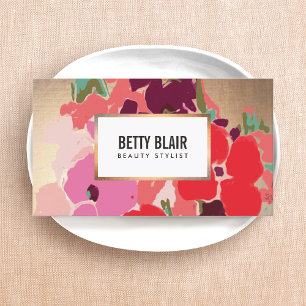 Elegant Vintage Watercolor Floral Art  Business Card