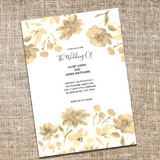 Elegant Vintage Watercolor Floral Design  Invitati Invitation