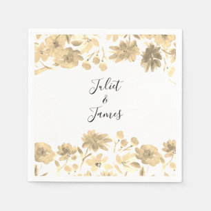 Elegant Vintage Watercolor Floral Design Napkin