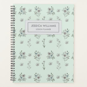 Elegant Vintage Watercolor Floral Teacher Lesson Planner
