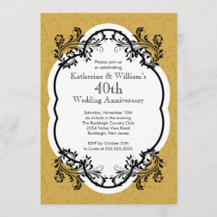 Elegant Vintage Wedding Anniversary Party Invitation