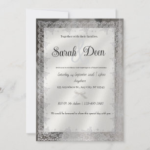Elegant Vintage Wedding Invitation 