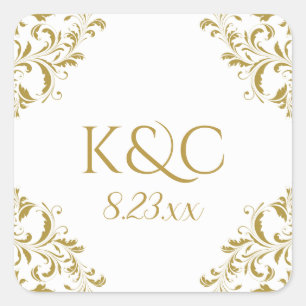 Elegant Vintage Wedding Label   Nadine - Gold 2