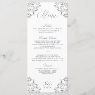 Elegant Vintage Wedding Menu   Nadine (Grey)