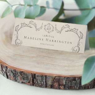 Elegant Vintage Wedding Place Card