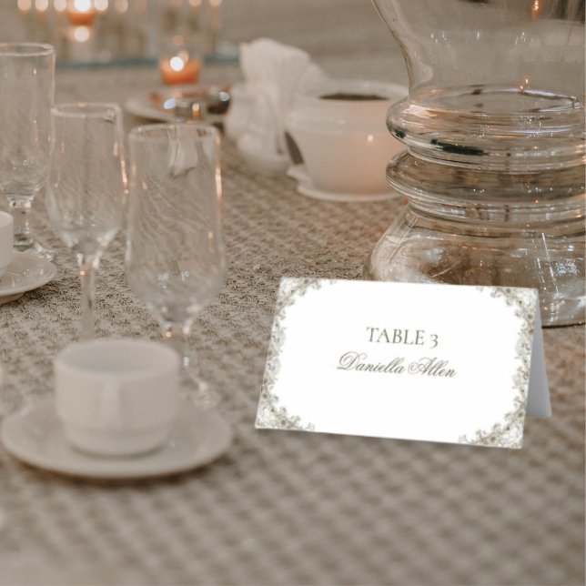 Elegant Vintage Wedding Place Card (Creator Uploaded)
