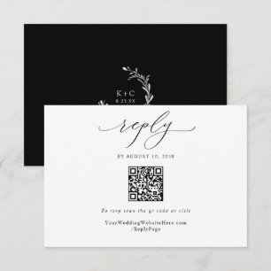Elegant Vintage Wedding QR Code Simple RSVP Card