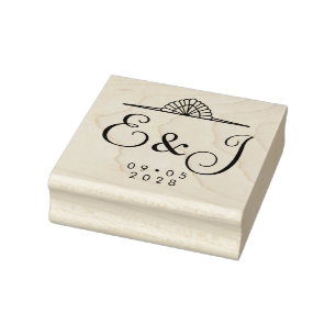 Elegant Vintage Wedding Rubber Stamp