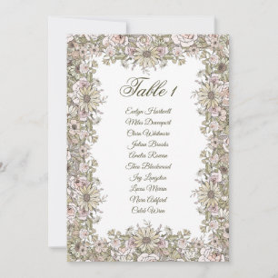Elegant Vintage Wedding Seating Chard Card