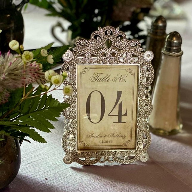 Elegant Vintage Wedding Table Number Cards (Creator Uploaded)