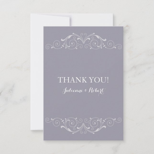 Elegant Vintage Wedding Thank You Card (Front)