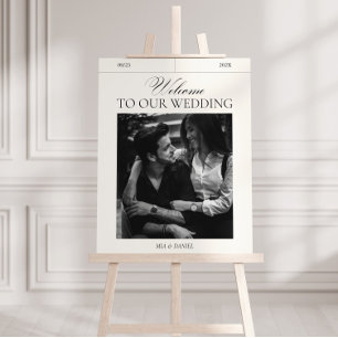 Elegant Vintage Wedding Welcome Sign Photo Poster 