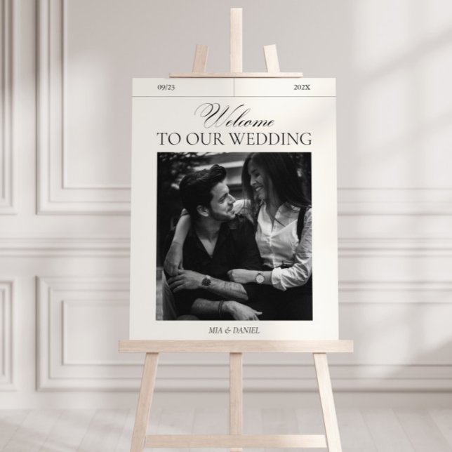 Elegant Vintage Wedding Welcome Sign Photo Poster  (Creator Uploaded)