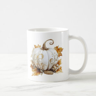 Elegant Vintage White Pumpkin & Autumn Harvest Tha Coffee Mug