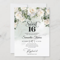 Elegant Vintage White Roses Floral Garden Unique 