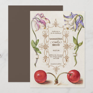 Elegant Vintage Wildflower   Floral Wedding Invitation