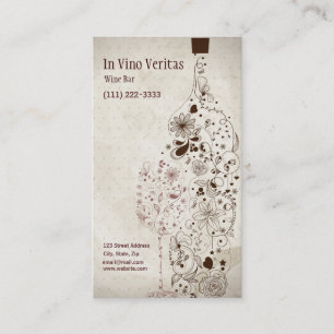 Elegant Vintage Wine Bar Business Card