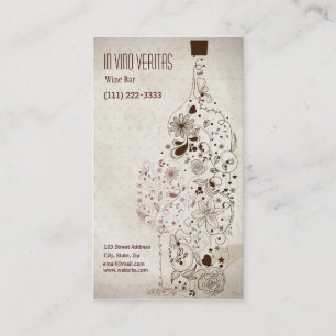 Elegant Vintage Wine Bar Business Card