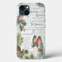Elegant Vintage Winter Christmas Robins