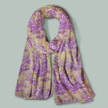 Elegant vintage yellow purple  toile de jouy scarf<br><div class="desc">Vintage retro yellow purple toile de jouy Scarf. Enhance your wardrobe with the timeless elegance of toile de jouy vintage designs, inspired by the exquisite patterns of french hot pink scenes. These sophisticated Toile prints are an all time rage at the moment, beautiful designs that bring natural beauty and charm....</div>