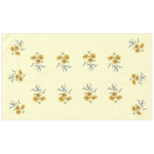 Elegant vintage yellow sunflowers tablecloth