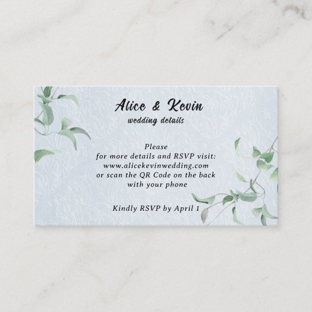 Elegant violet bud on a sky blue background  enclosure card (Front)