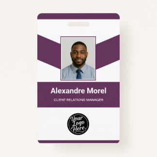 Elegant Violet Business Identification  ID Badge