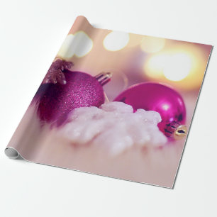 Elegant Violet Christmas Balls Holiday Wrapping Paper