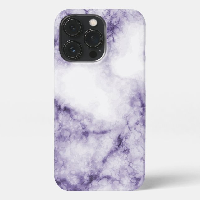 Elegant Violet Crystal Marble iPhone Case (Back)