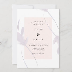Elegant Violet Lavender & Peach Colour Wedding Invitation