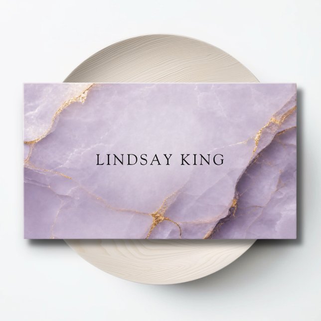 Elegant Violet Marble QR Code Business Card (Elegant Violet Marble QR Code Business Card)