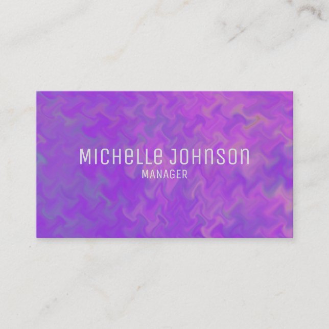 Elegant Violet Marbling Professional Look Business Card (Front)