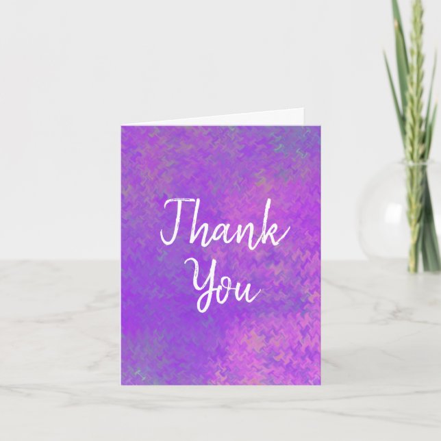 Elegant Violet Marbling Thank You Card (Front)