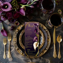 Elegant Violet Purple and Gold Calla Lily Wedding