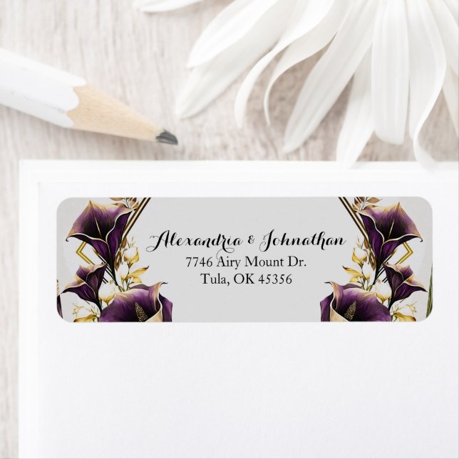 Elegant Violet Purple Calla Lilies Wedding Return (Insitu)