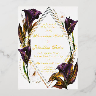 Elegant Violet Purple Calla Lilly Floral 