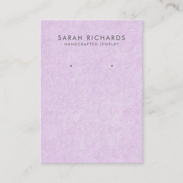 Elegant Violet Purple Jewellery Earring Display Business Card (Front)