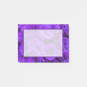 Elegant violet purple roses, pretty rose bouquet post-it notes