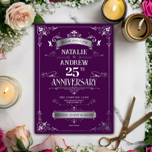 Elegant Violet Silver 25th Wedding Anniversary
