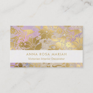*~* Elegant Violet Vintage Antique Aged Damask Business Card