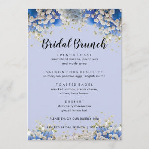 Elegant Violets Purple Floral Bridal Brunch Menu