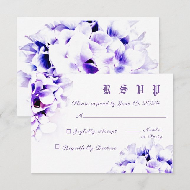 Elegant Violets Response Card (Front/Back)