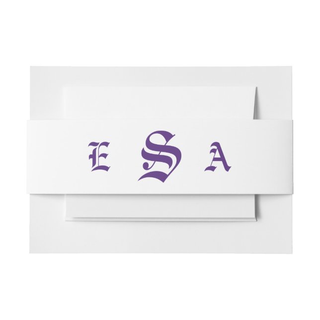 Elegant Violets Wedding Invitation Belly Band (Front Example)