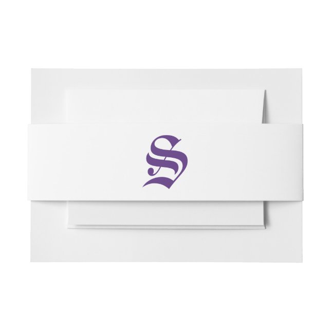 Elegant Violets Wedding Invitation Belly Band (Front Example)
