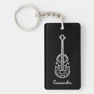Elegant violin design fun stylish key ring
