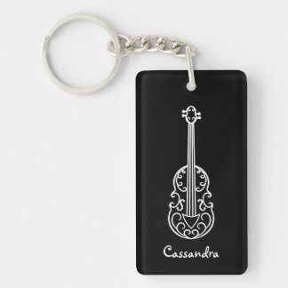 Elegant violin design fun stylish key ring